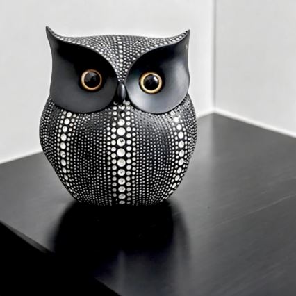 Decoração de mesa 15 cm preta