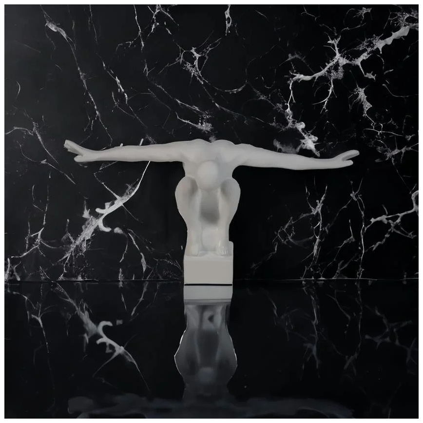 Decoração de mesa 19,5x16x38,5 cm resina/branca