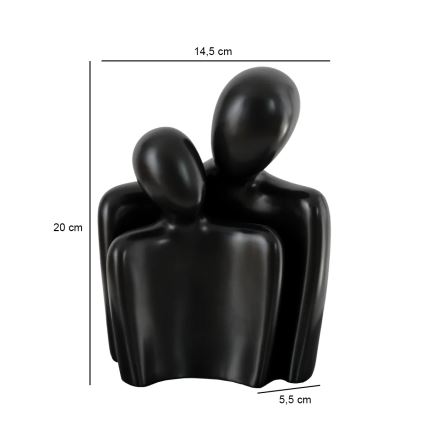 Decoração de mesa 20x5,5x14,5 cm preta