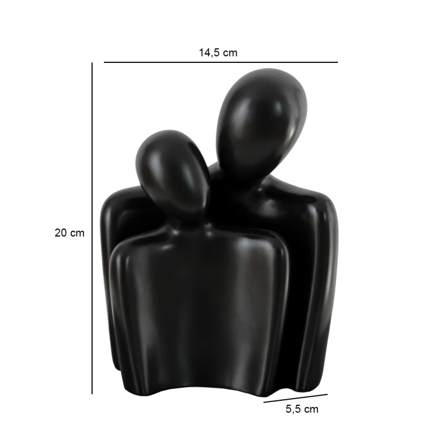 Decoração de mesa 20x5,5x14,5 cm preta