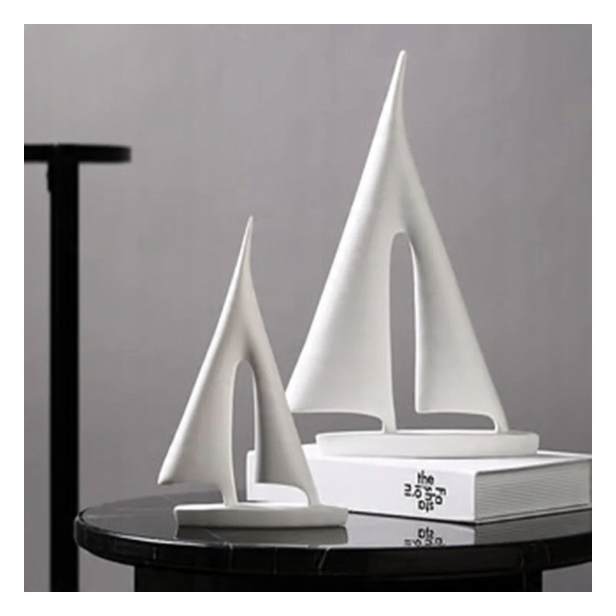 Decoração de mesa 21 cm resina/branca