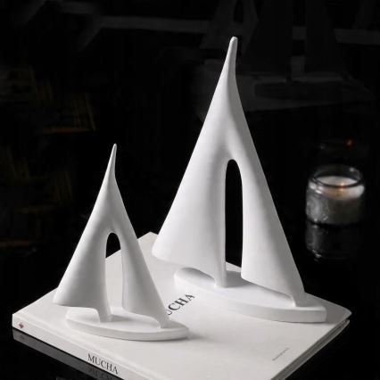 Decoração de mesa 21 cm resina/branca