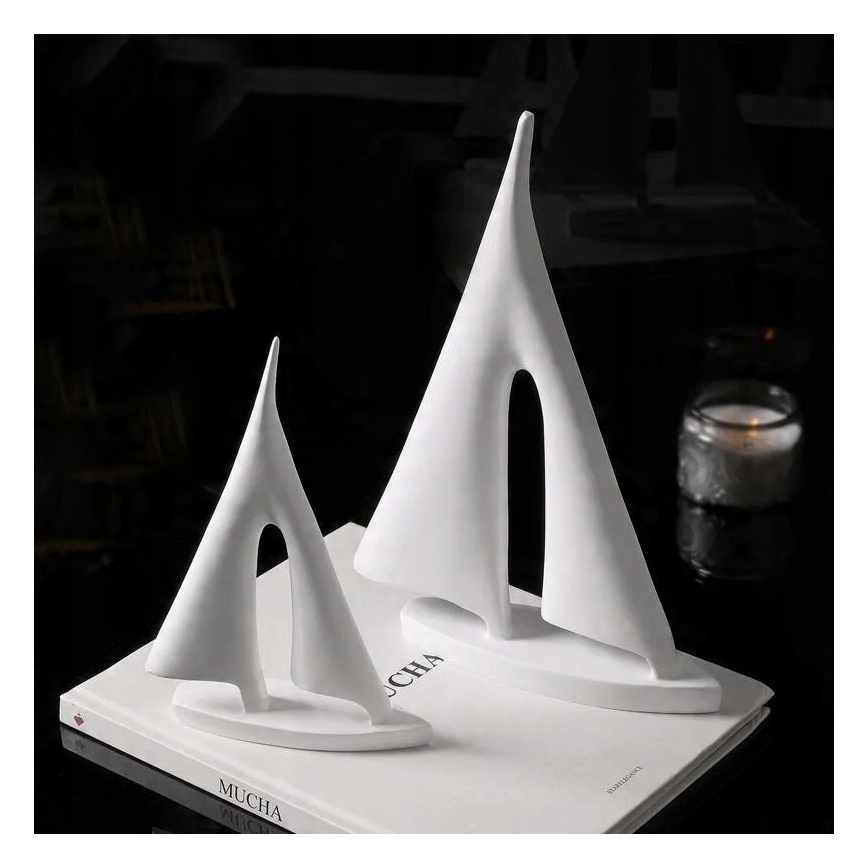 Decoração de mesa 21 cm resina/branca