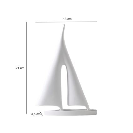 Decoração de mesa 21 cm resina/branca