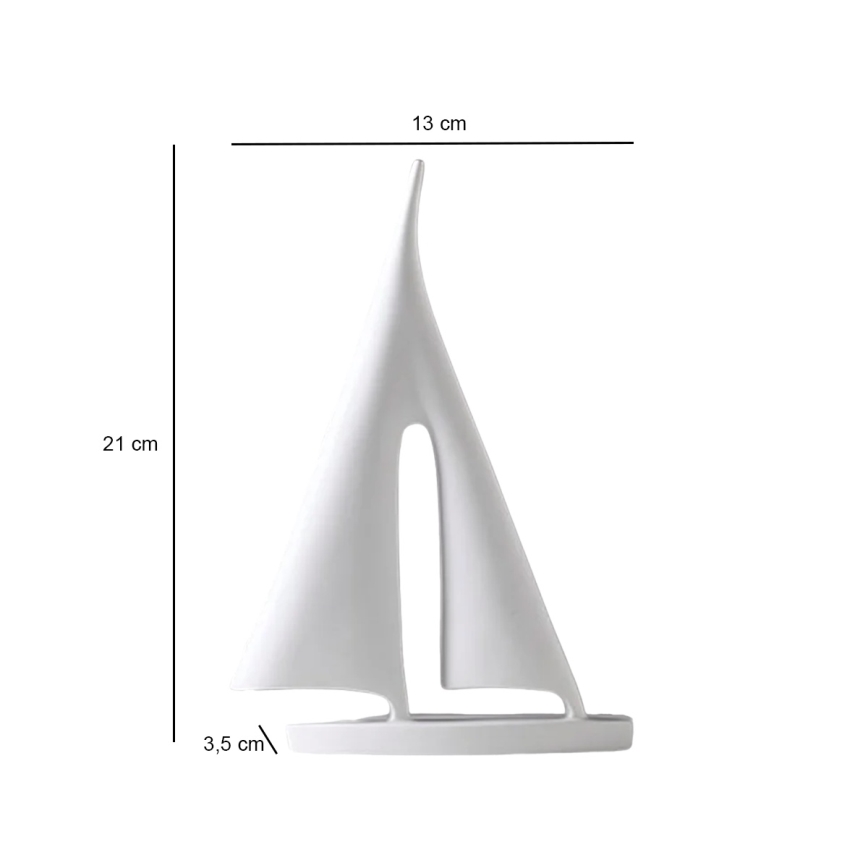 Decoração de mesa 21 cm resina/branca