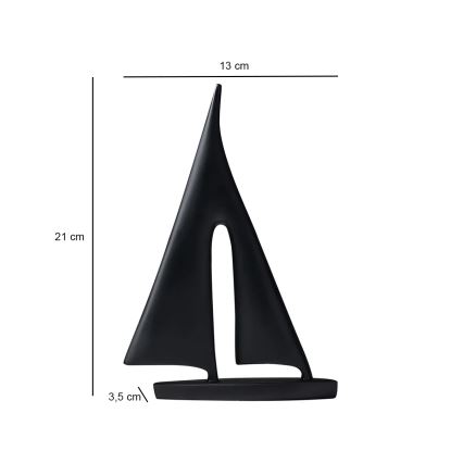 Decoração de mesa 21 cm resina/preto