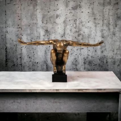 Decoração de mesa 25x41x20 cm resina/pátina dourada