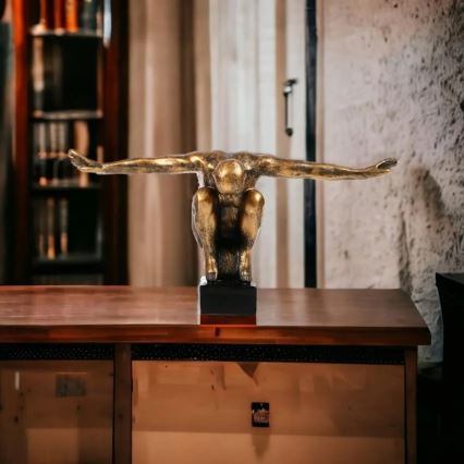 Decoração de mesa 25x41x20 cm resina/pátina dourada