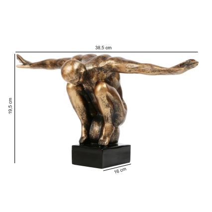 Decoração de mesa 25x41x20 cm resina/pátina dourada