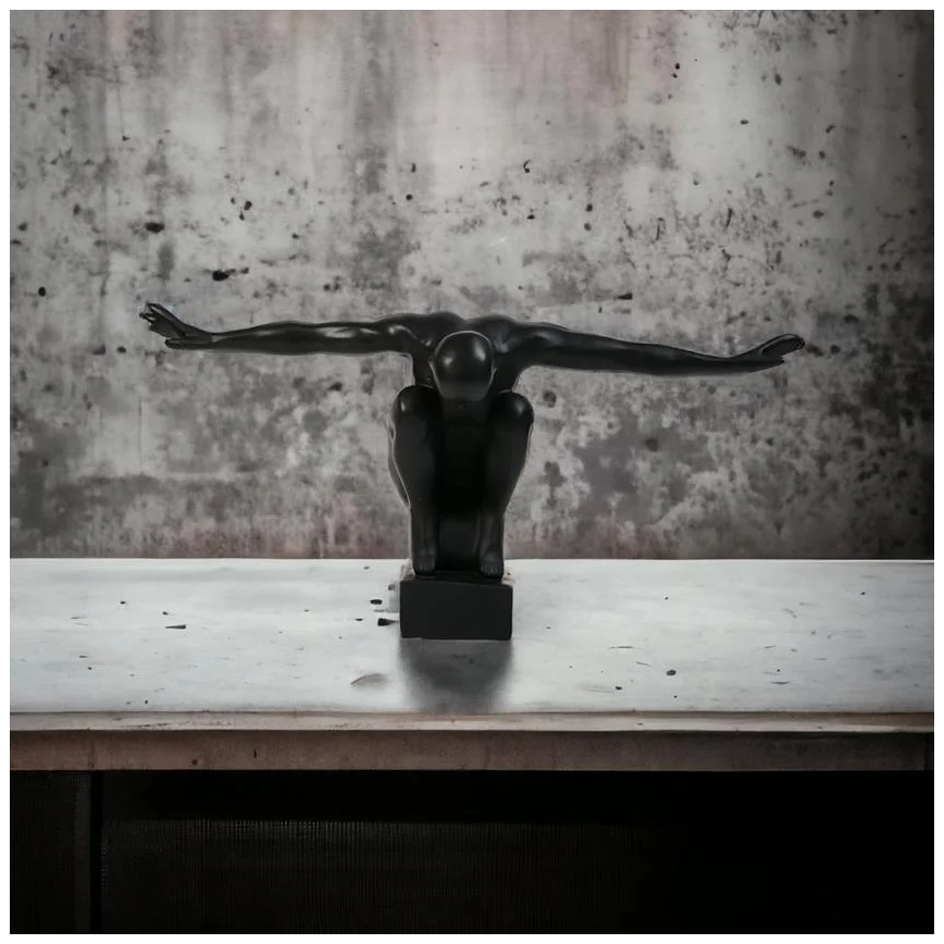 Decoração de mesa 25x41x20 cm resina/preto