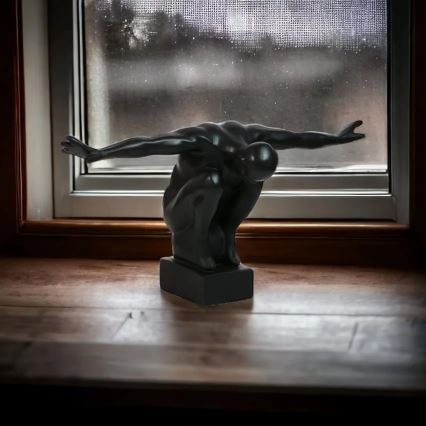 Decoração de mesa 25x41x20 cm resina/preto