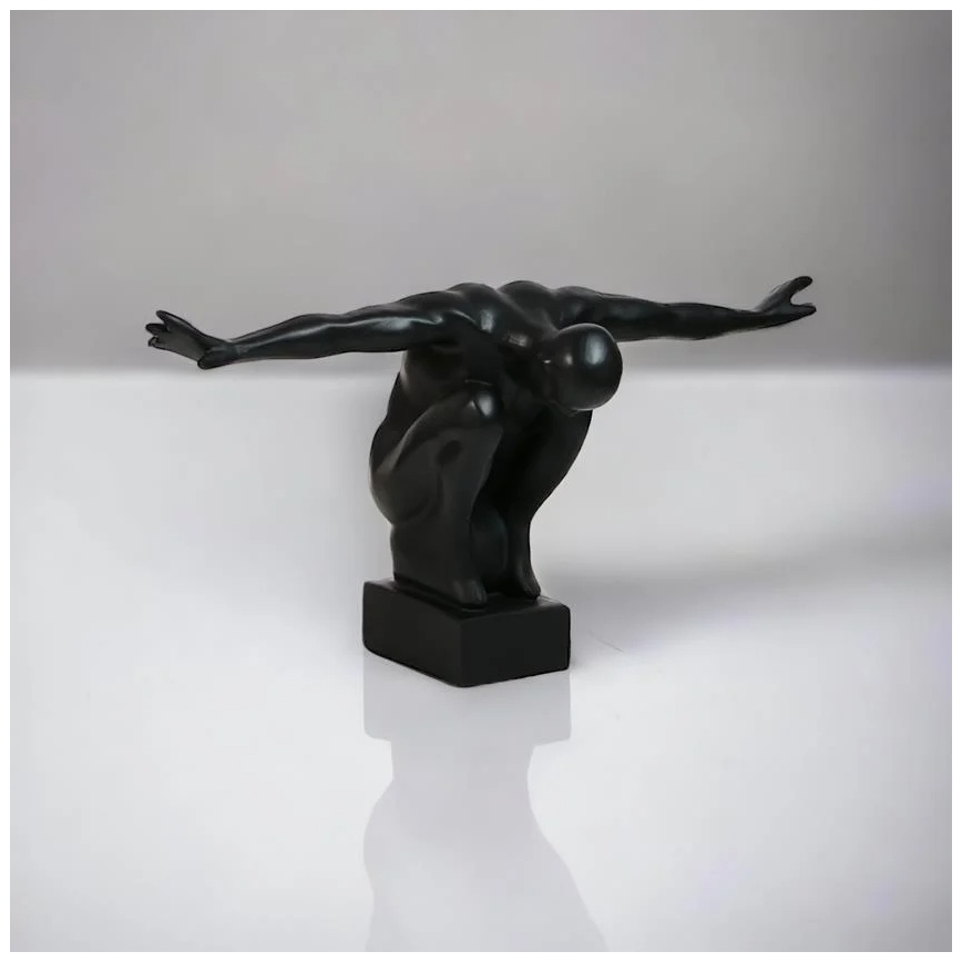 Decoração de mesa 25x41x20 cm resina/preto