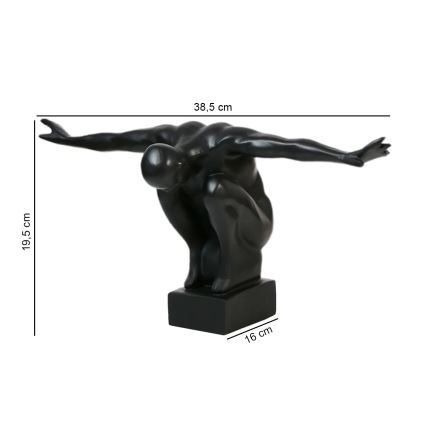 Decoração de mesa 25x41x20 cm resina/preto