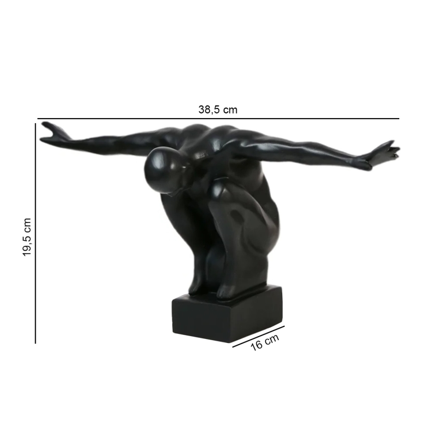 Decoração de mesa 25x41x20 cm resina/preto