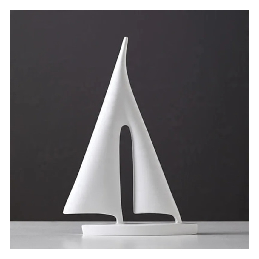 Decoração de mesa 28 cm resina/branca