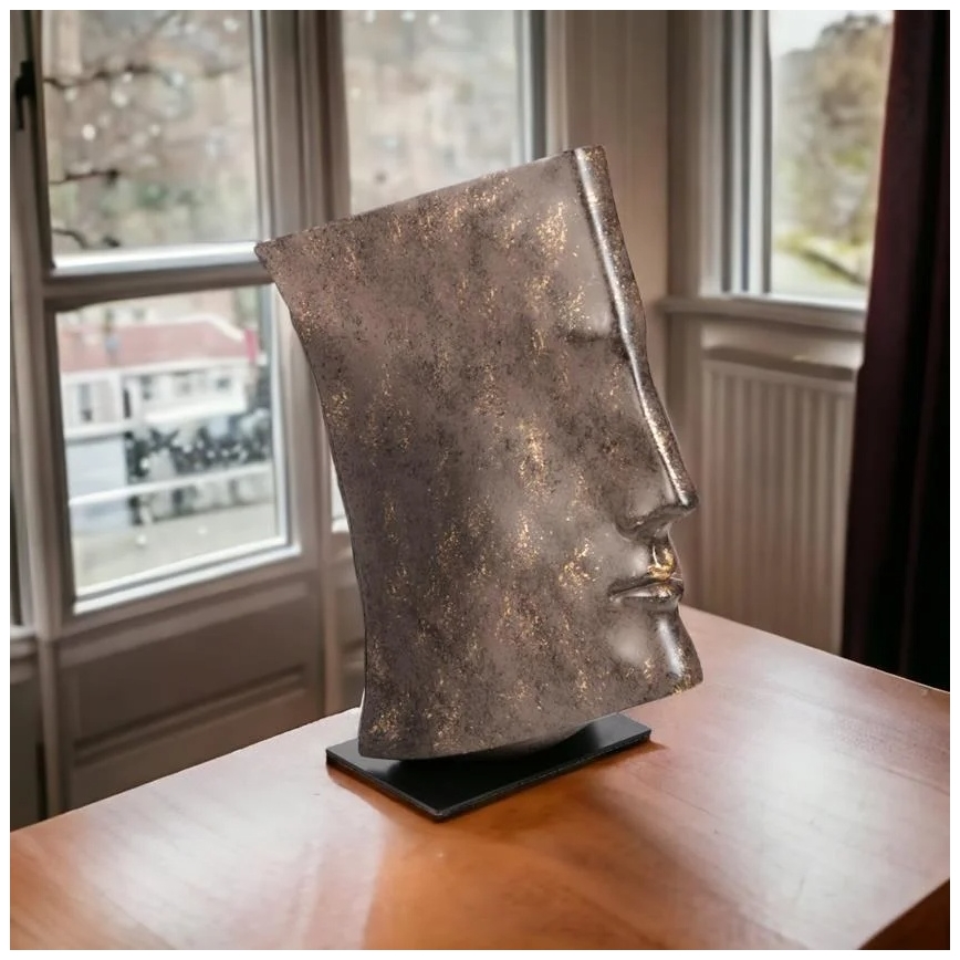 Decoração de mesa 29x25x17 cm, resina com acabamento em cobre