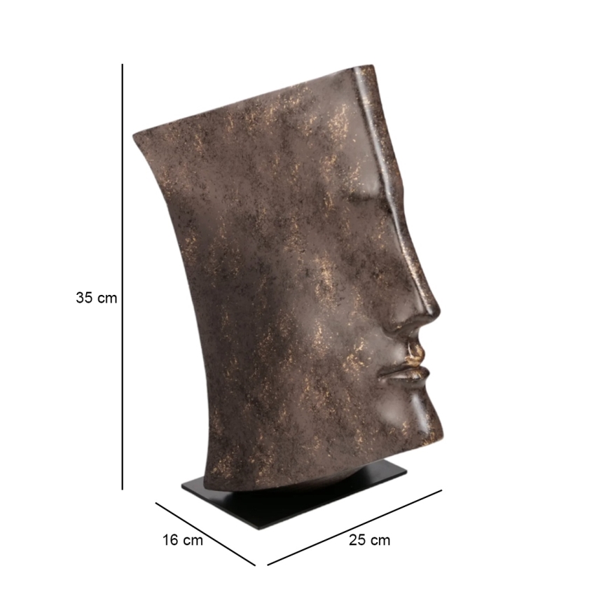 Decoração de mesa 29x25x17 cm, resina com acabamento em cobre