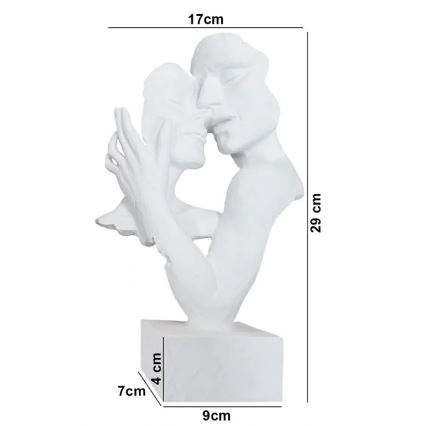 Decoração de mesa 29x9x17 cm resina/branco