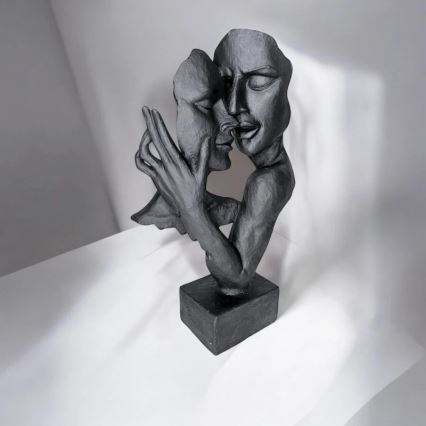 Decoração de mesa 29x9x17 cm resina/preta