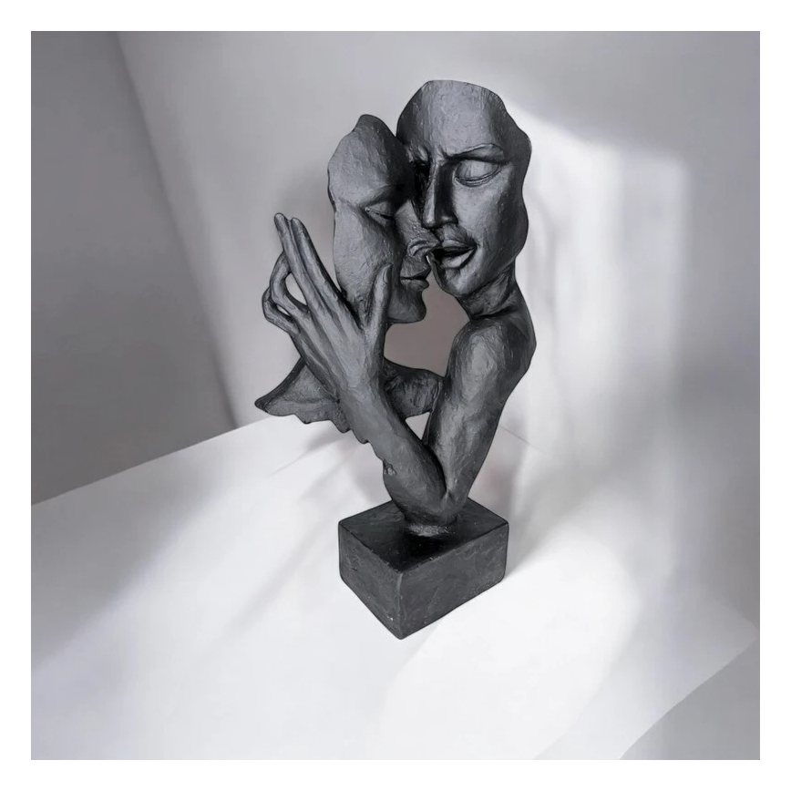 Decoração de mesa 29x9x17 cm resina/preta