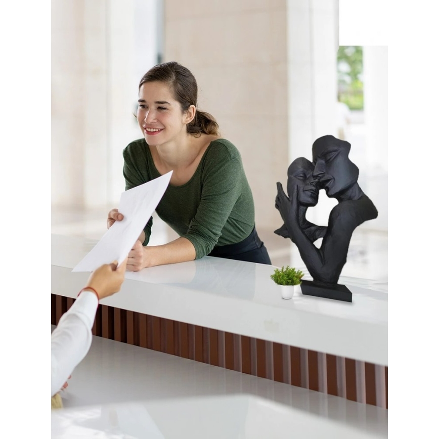 Decoração de mesa 29x9x17 cm resina/preta