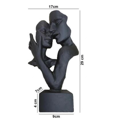 Decoração de mesa 29x9x17 cm resina/preta