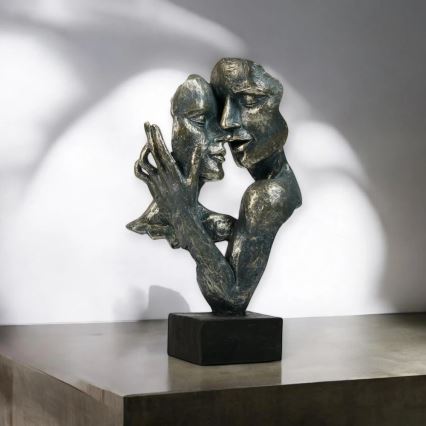 Decoração de mesa 31,5x9,5x19 cm resina/pátina