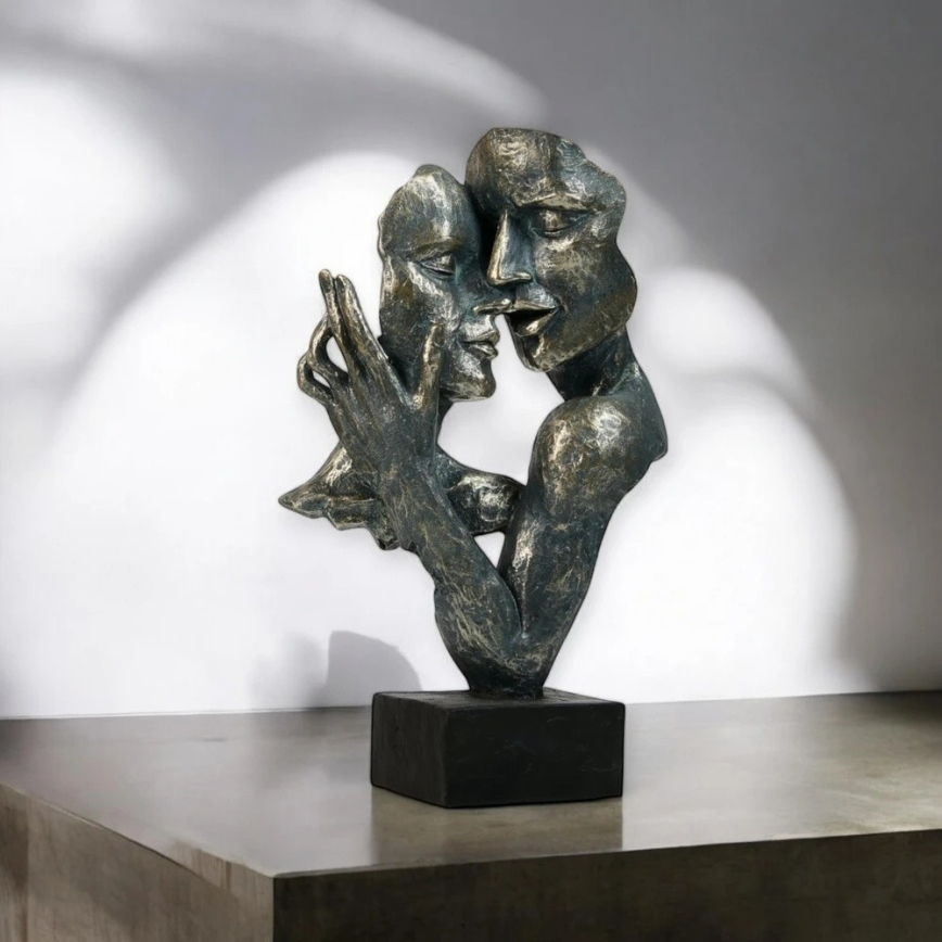 Decoração de mesa 31,5x9,5x19 cm resina/pátina