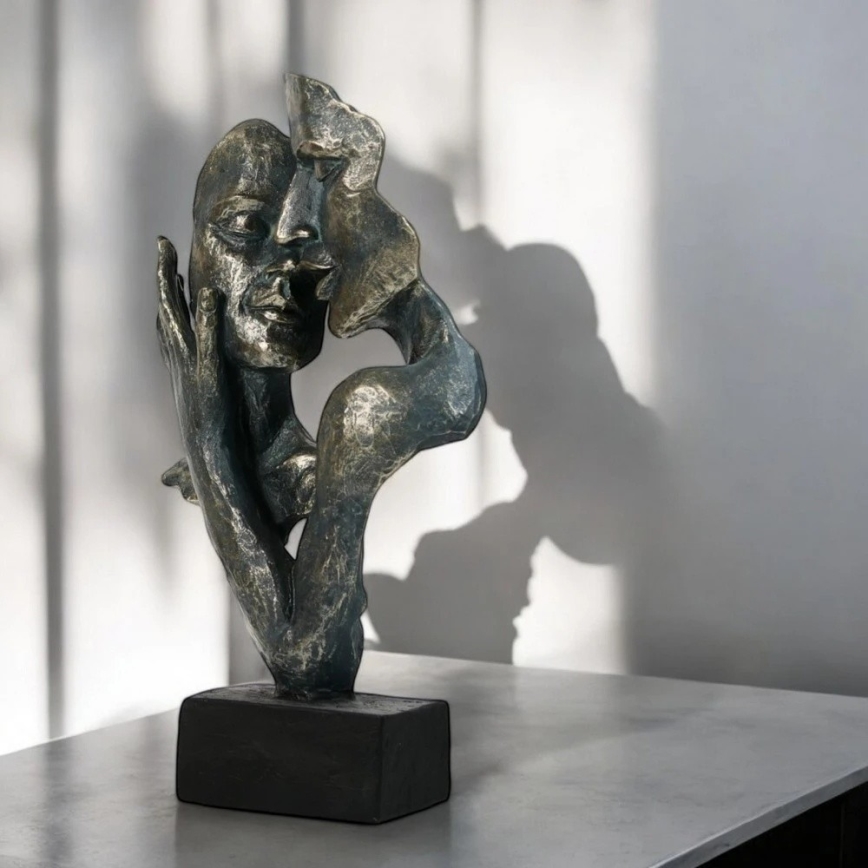 Decoração de mesa 31,5x9,5x19 cm resina/pátina