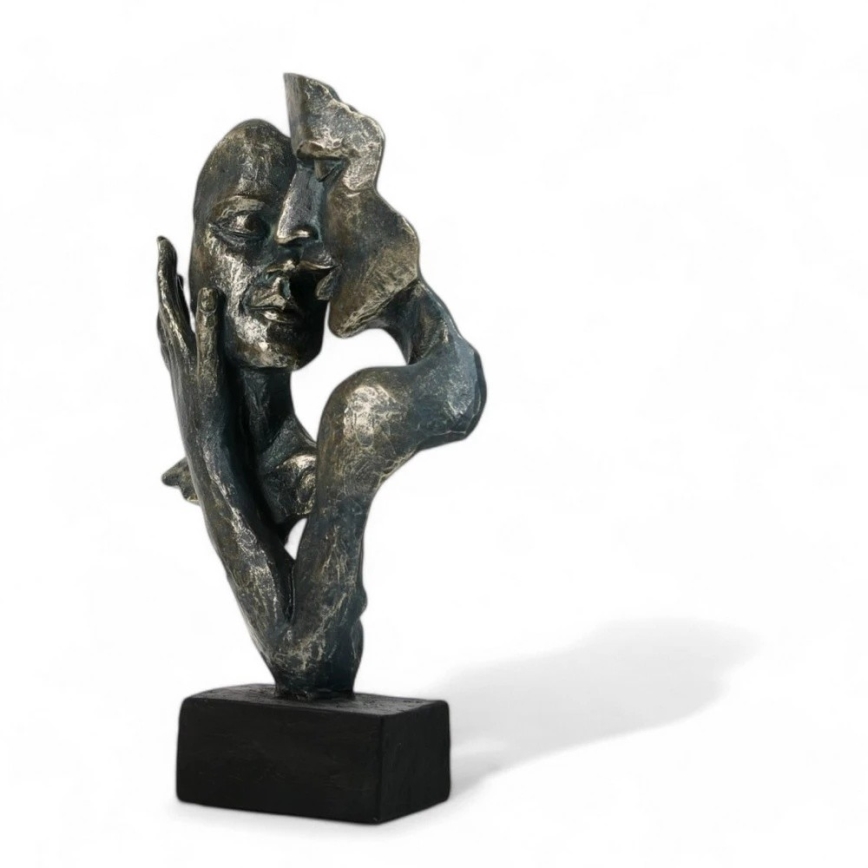 Decoração de mesa 31,5x9,5x19 cm resina/pátina