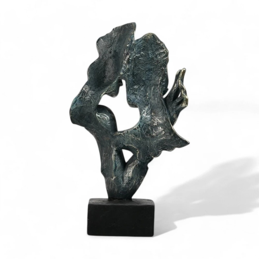 Decoração de mesa 31,5x9,5x19 cm resina/pátina