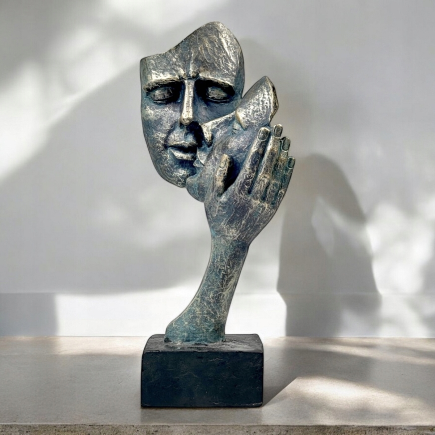 Decoração de mesa 35x22x13 cm resina/pátina