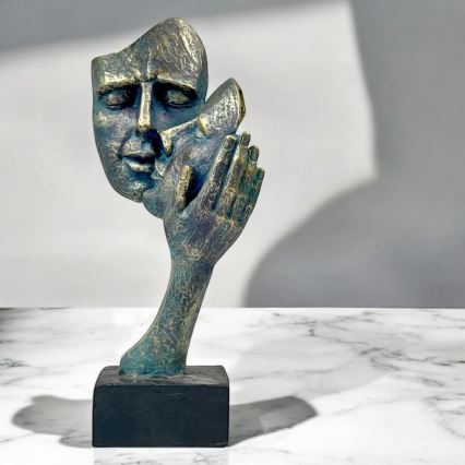 Decoração de mesa 35x22x13 cm resina/pátina