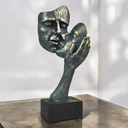 Decoração de mesa 35x22x13 cm resina/pátina