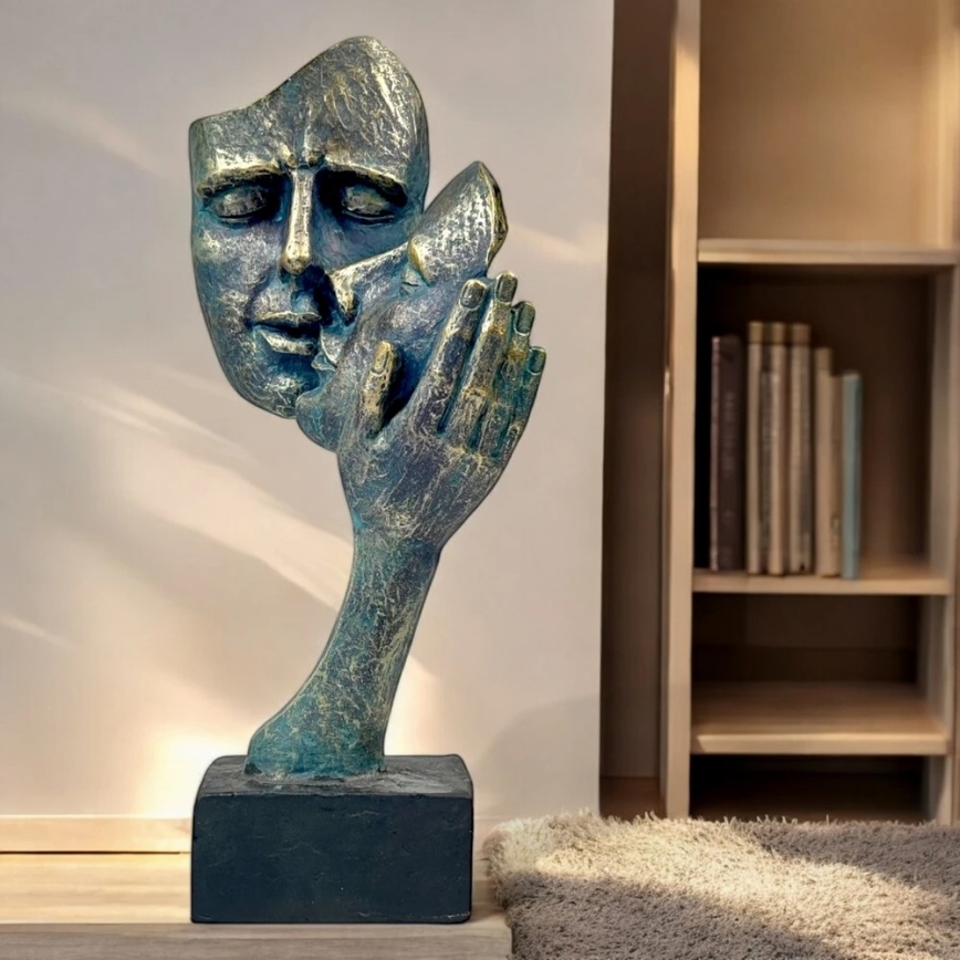 Decoração de mesa 35x22x13 cm resina/pátina