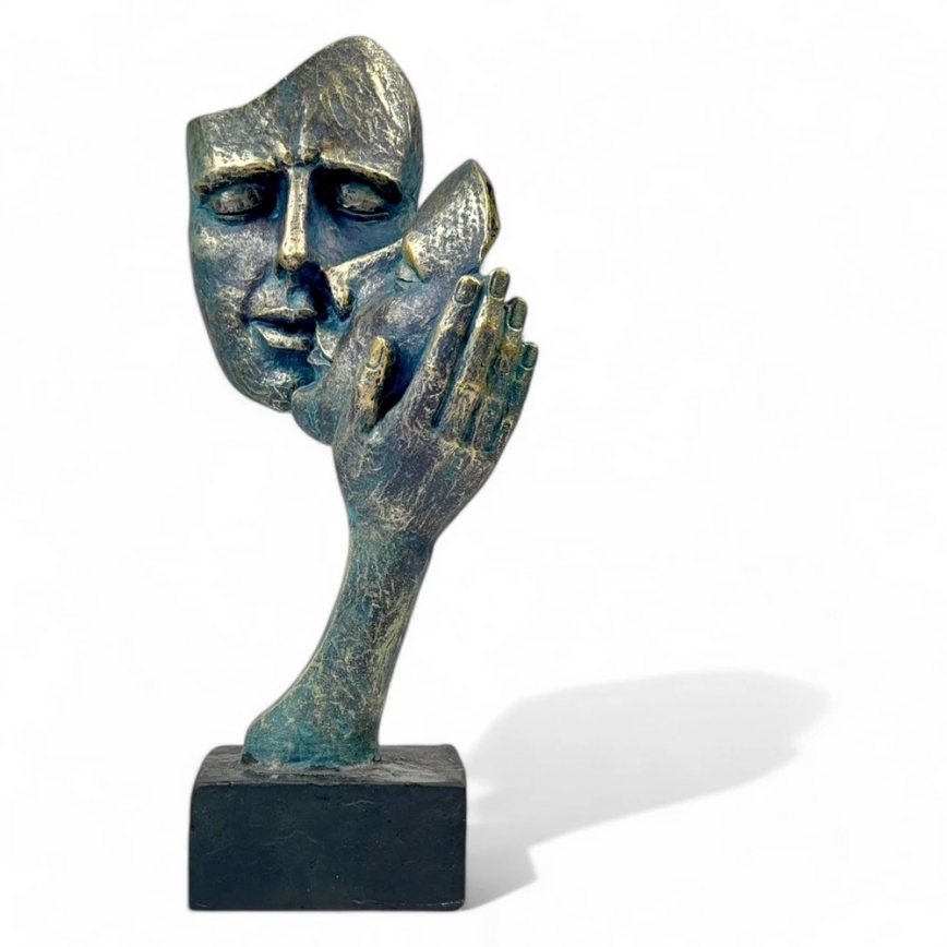 Decoração de mesa 35x22x13 cm resina/pátina