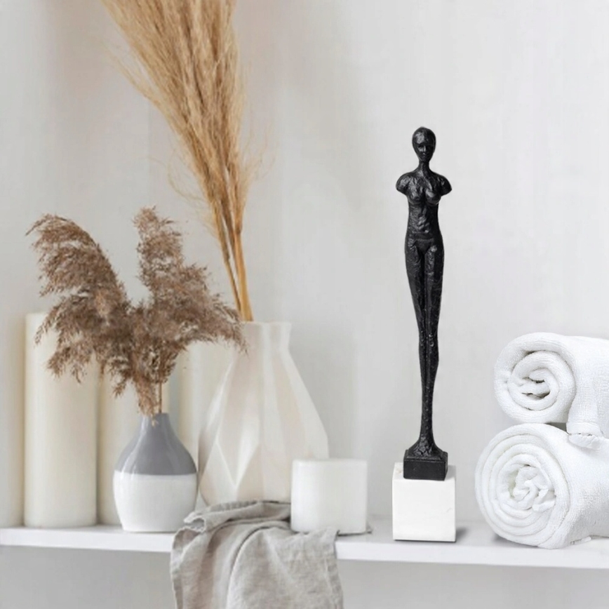 Decoração de mesa 43 cm, resina, preto