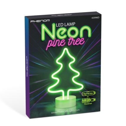 Decoração de mesa em néon LED LED/2W/3xAA USB árvore