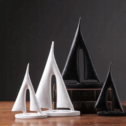 Decoração de mesa em resina, 28 cm — preta