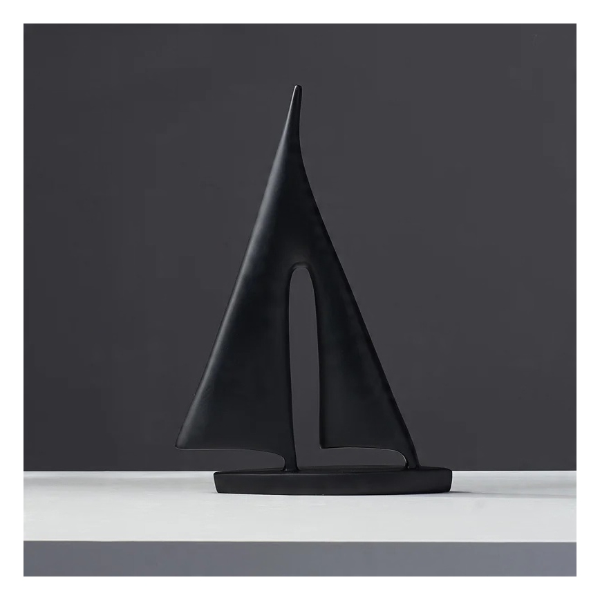 Decoração de mesa em resina, 28 cm — preta