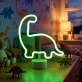Decoração de mesa LED néon/2W/3x pilhas AA/USB/dinossauro