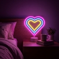 Decoração de mesa LED neon em forma de coração — 2 W / 3xAA / USB