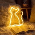 Decoração de mesa LED néon – Gato (2W, 3xAA ou USB)