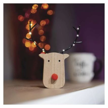 Decoração de Natal em LED 8xLED/2xAAA Rena