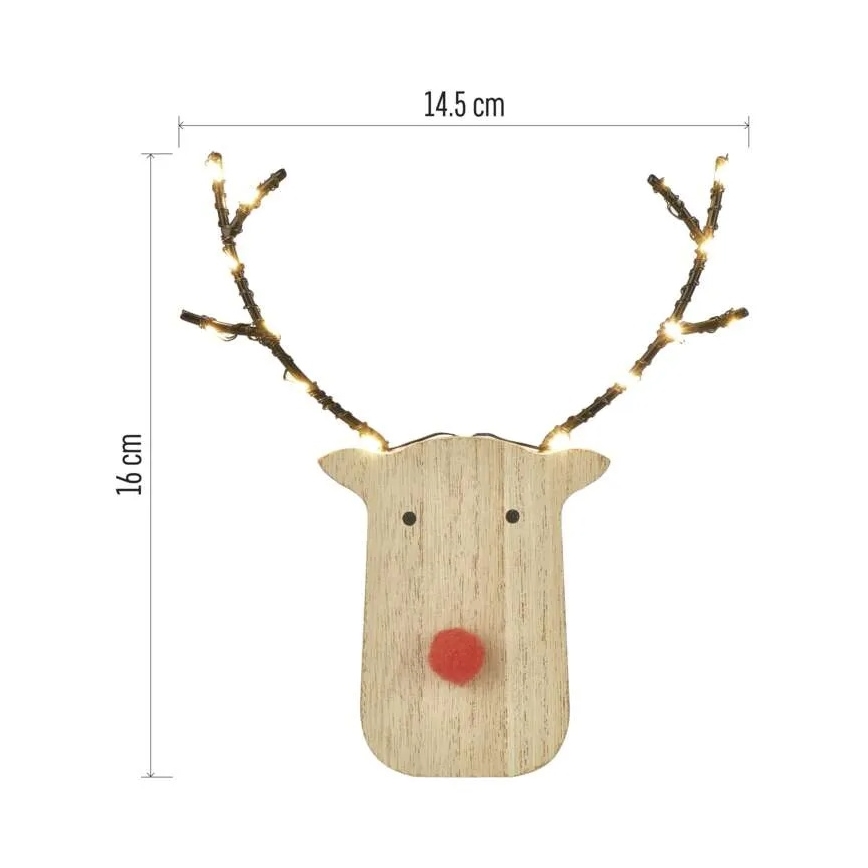 Decoração de Natal em LED 8xLED/2xAAA Rena