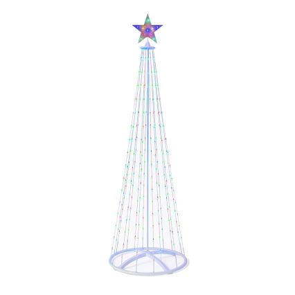 Árvore de Natal LED RGBW dimerizável para exterior, LED/4W/230V, 180 cm, IP44 + comando à distância