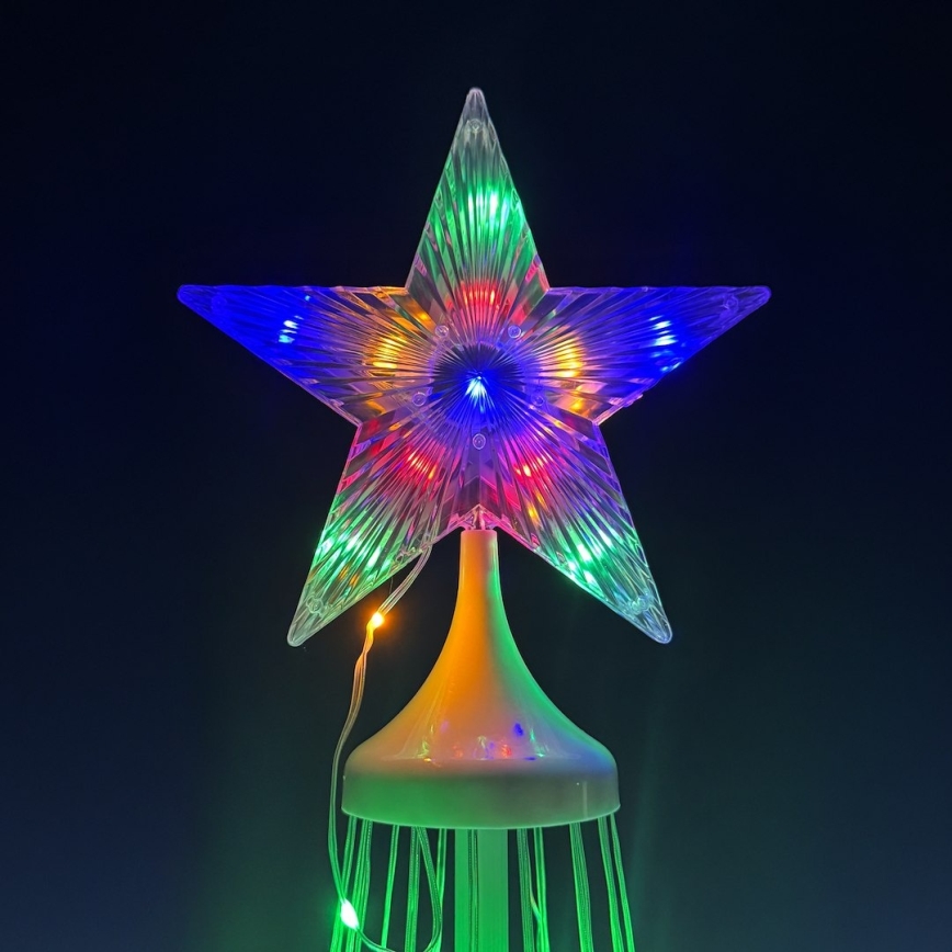 Árvore de Natal LED RGBW dimerizável para exterior, LED/4W/230V, 180 cm, IP44 + comando à distância