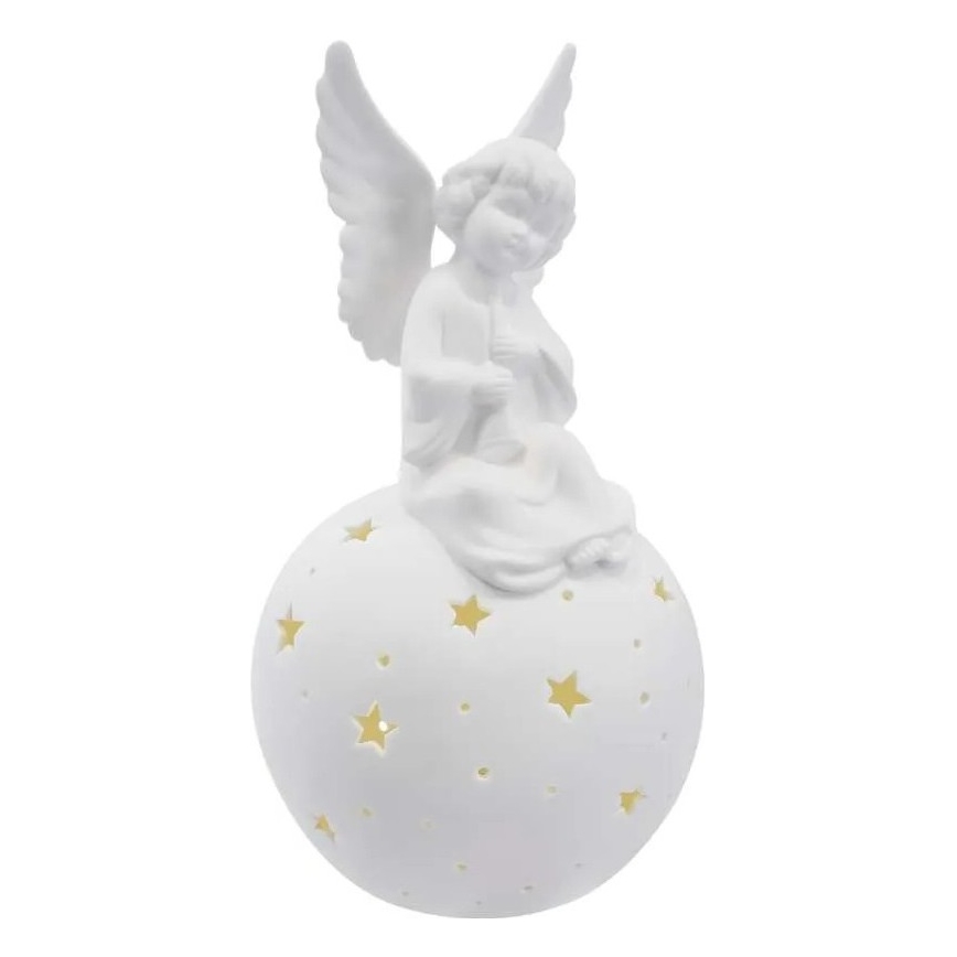 Decoração de Natal LED/0,4W/2xAA anjo cerâmico