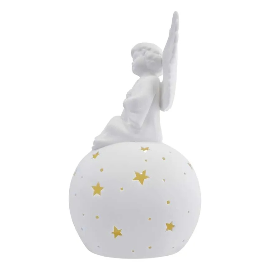 Decoração de Natal LED/0,4W/2xAA anjo cerâmico