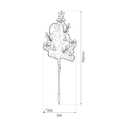 Decoração de Natal LED/1W/230V 75 cm IP44 branca